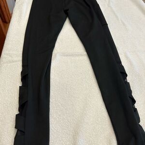 Justice Black Leggings with Side Details